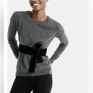 Jcrew Crewneck Cashmere Sweater Velvet Ribbon